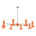 Clare Chandelier - Polished Nickel / Pumpkin
