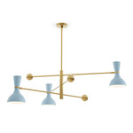 Clare Arm Pendant - Modern Brass / Baby Blue