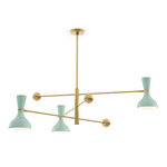 Clare Arm Pendant - Modern Brass / Mint