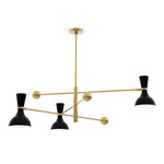 Clare Arm Pendant - Modern Brass / Obsidian