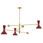Clare Arm Pendant - Modern Brass / Oxblood