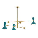 Clare Arm Pendant - Modern Brass / Peacock