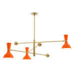 Clare Arm Pendant - Modern Brass / Pumpkin