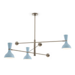 Clare Arm Pendant - Polished Nickel / Baby Blue