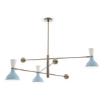 Clare Arm Pendant - Polished Nickel / Baby Blue / Lily