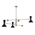 Clare Arm Pendant - Polished Nickel / Obsidian
