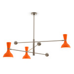 Clare Arm Pendant - Polished Nickel / Pumpkin