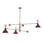 Clare Arm Pendant - Polished Nickel / Sugar Plum / Rose Water