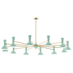 Clare Chandelier - Modern Brass / Mint