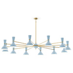 Clare Chandelier - Modern Brass / Baby Blue