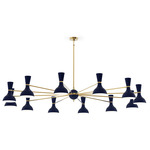 Clare Chandelier - Modern Brass / Midnight Blue
