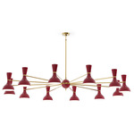 Clare Chandelier - Modern Brass / Oxblood