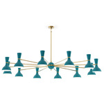 Clare Chandelier - Modern Brass / Peacock