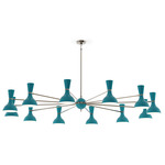 Clare Chandelier - Polished Nickel / Peacock