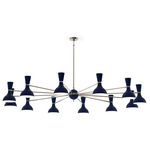 Clare Chandelier - Polished Nickel / Midnight Blue