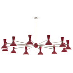 Clare Chandelier - Polished Nickel / Oxblood