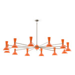 Clare Chandelier - Polished Nickel / Pumpkin