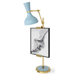 Clare Easel Table Lamp - Modern Brass / Baby Blue