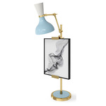Clare Easel Table Lamp - Modern Brass / Baby Blue / Lily