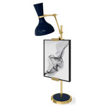 Clare Easel Table Lamp - Modern Brass / Midnight Blue