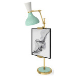 Clare Easel Table Lamp - Modern Brass / Mint / Lily