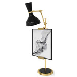 Clare Easel Table Lamp - Modern Brass / Obsidian