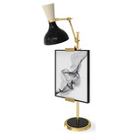 Clare Easel Table Lamp - Modern Brass / Obsidian / Bone