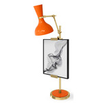 Clare Easel Table Lamp - Modern Brass / Pumpkin