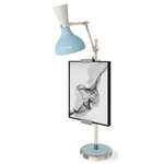 Clare Easel Table Lamp - Polished Nickel / Baby Blue / Lily
