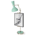 Clare Easel Table Lamp - Polished Nickel / Mint