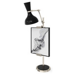 Clare Easel Table Lamp - Polished Nickel / Obsidian