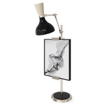 Clare Easel Table Lamp - Polished Nickel / Obsidian / Bone