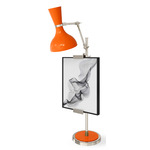 Clare Easel Table Lamp - Polished Nickel / Pumpkin