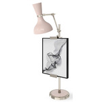 Clare Easel Table Lamp - Polished Nickel / Rose Water