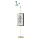 Clare Easel Floor Lamp - Modern Brass / Baby Blue