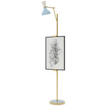 Clare Easel Floor Lamp - Modern Brass / Baby Blue / Lily