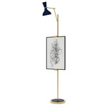 Clare Easel Floor Lamp - Modern Brass / Midnight Blue
