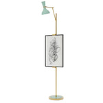 Clare Easel Floor Lamp - Modern Brass / Mint