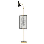 Clare Easel Floor Lamp - Modern Brass / Obsidian