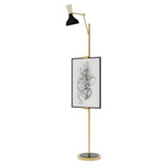 Clare Easel Floor Lamp - Modern Brass / Obsidian / Bone