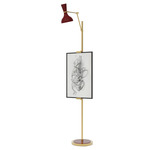 Clare Easel Floor Lamp - Modern Brass / Oxblood