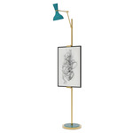 Clare Easel Floor Lamp - Modern Brass / Peacock