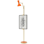 Clare Easel Floor Lamp - Modern Brass / Pumpkin