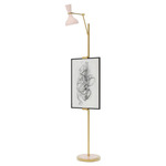 Clare Easel Floor Lamp - Modern Brass / Rose Water