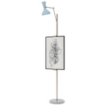 Clare Easel Floor Lamp - Polished Nickel / Baby Blue