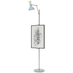 Clare Easel Floor Lamp - Polished Nickel / Baby Blue / Lily