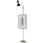 Clare Easel Floor Lamp - Polished Nickel / Obsidian