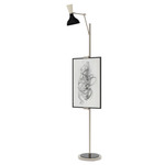 Clare Easel Floor Lamp - Polished Nickel / Obsidian / Bone