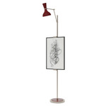Clare Easel Floor Lamp - Polished Nickel / Oxblood