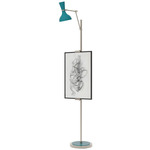 Clare Easel Floor Lamp - Polished Nickel / Peacock